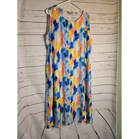 KLEIO Dresses & Skirts - KLEIO Womens XXL Abstract Painterly‎ Print Sleeveless Midi Dress